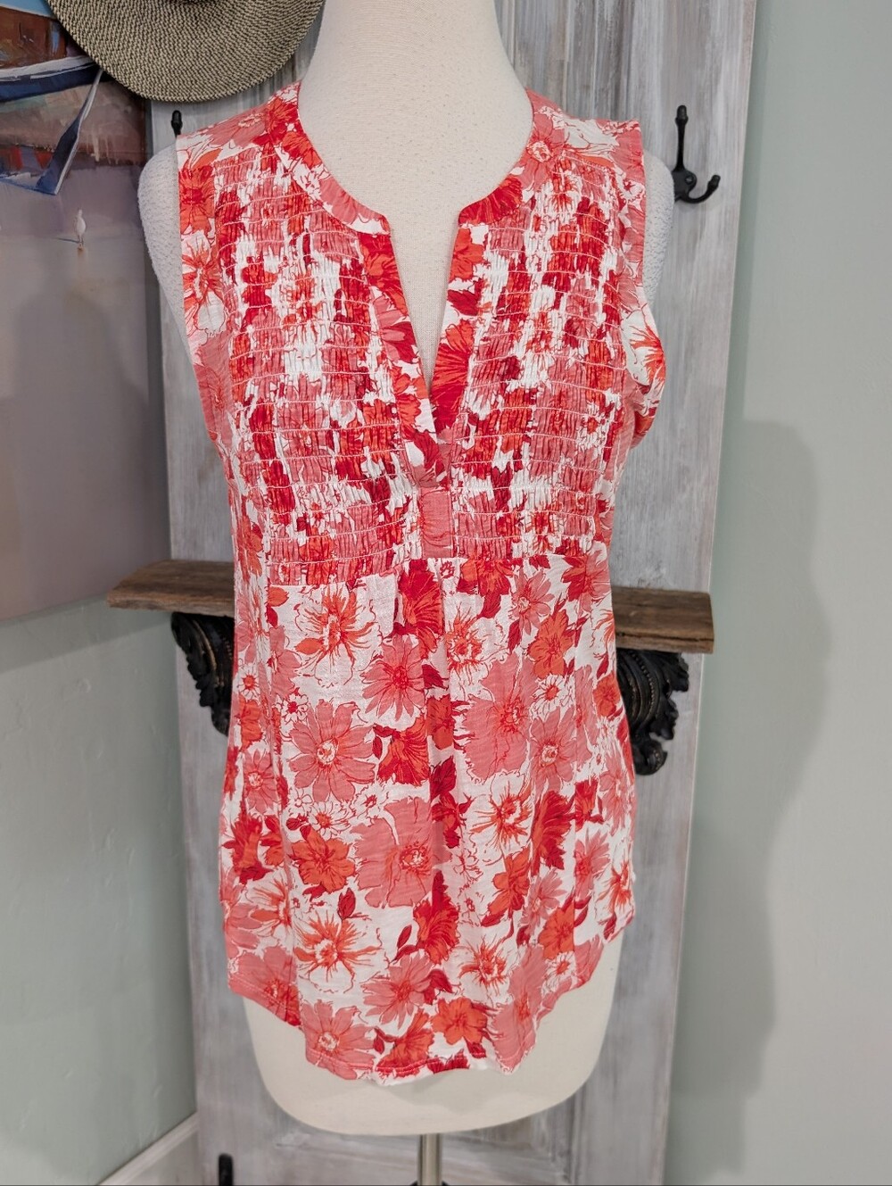 NWT Lucky Brand Floral Smocked Tank